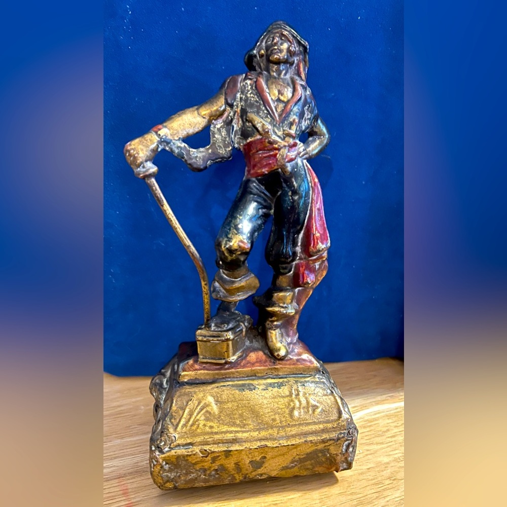 Vintage ARMOR BRONZE Co. Bookend PIRATE 1920s Swashbuckler